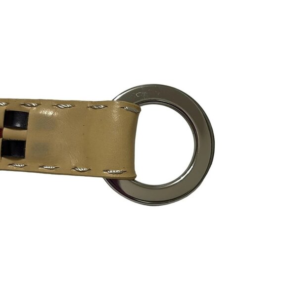 Auth Burberry LONDON - Beige Black Multi Leather Hardware Belt - Picture 3 of 4